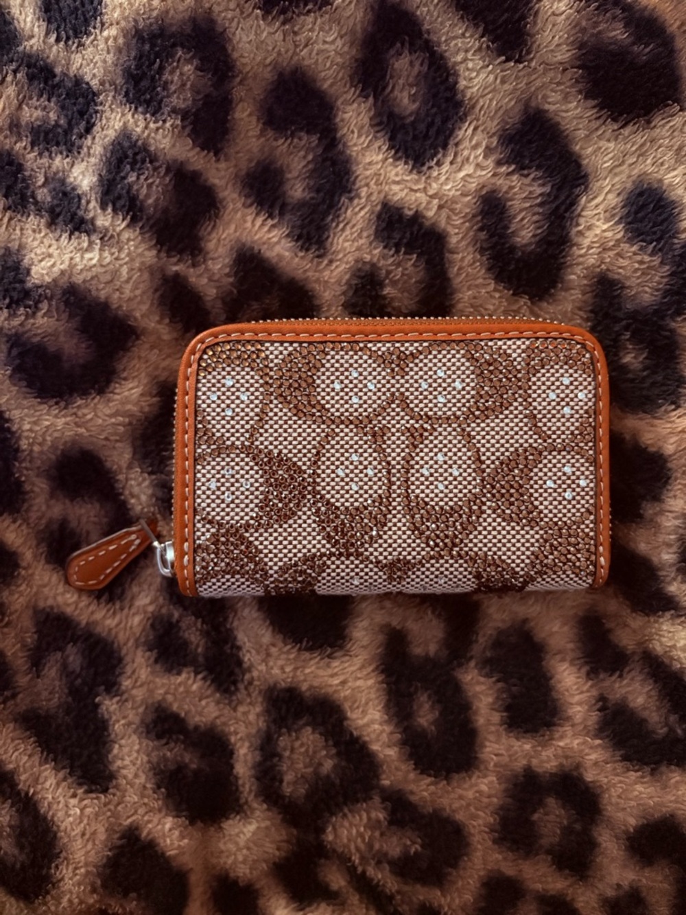 Coach Essential Small Crystal Signature Jacquard Wallet